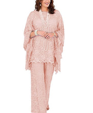 Load image into Gallery viewer, Cap Point Pink / 8 Geneva 3 Piece Long Sleeve Mother of the Bride Pant Suit
