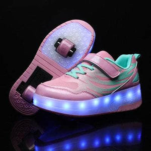 Cap Point Pink / 9.5 Heelys LED Luminous Rechargeable Lightweight Roller Shoes