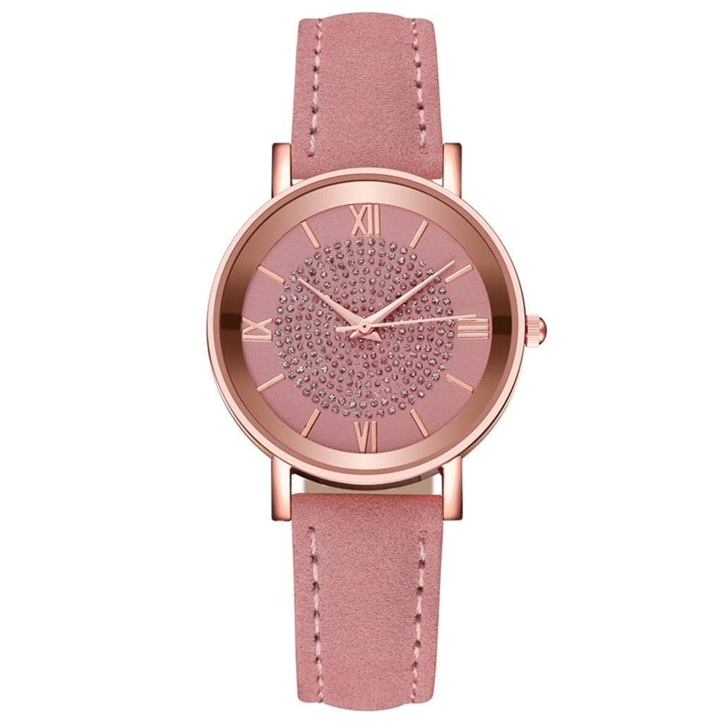 Cap Point Pink Fashion Women's Luxury  Quartz Watch