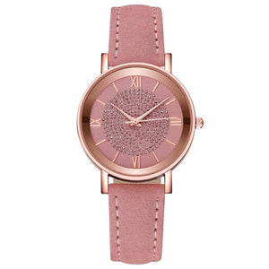 Cap Point Pink Fashion Women's Luxury  Quartz Watch
