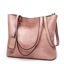Load image into Gallery viewer, Cap Point Pink / One size Monisa Leather bucket Double strap All-Purpose shoulder handbag
