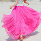 Cap Point Pink / One size Prisca Boho Double Layer Chiffon Maxi Skirt