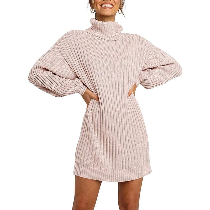 Cap Point Pink / S Jennifer Turtleneck Sweater Dress