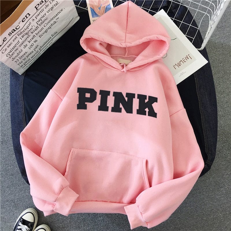 Cap Point pink / S Melanie Long Sleeve O-neck Hoodie Pullover Sweatshirt
