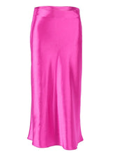 Load image into Gallery viewer, Cap Point Pink / S Perline High Waisted Satin Office Ladies Maxi Skirt
