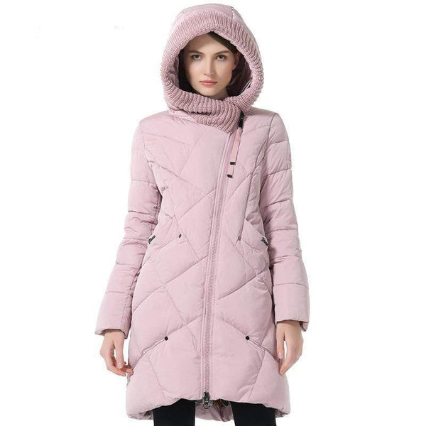 Cap Point Pink / S Winter Brand Thick Winter Organic Hooded Parka Coat