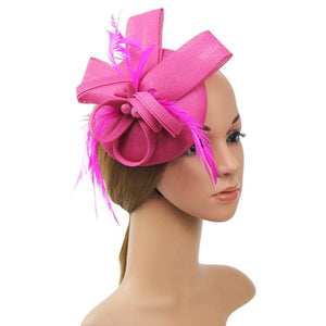 Cap Point Pink / United States Women Fascinator Flower Hat Headband Wedding Evening Party Cap