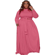 Load image into Gallery viewer, Cap Point Pink / XL Allegra Plus Size 2 Piece Tall Waist Long Sleeve Maxi Skirt
