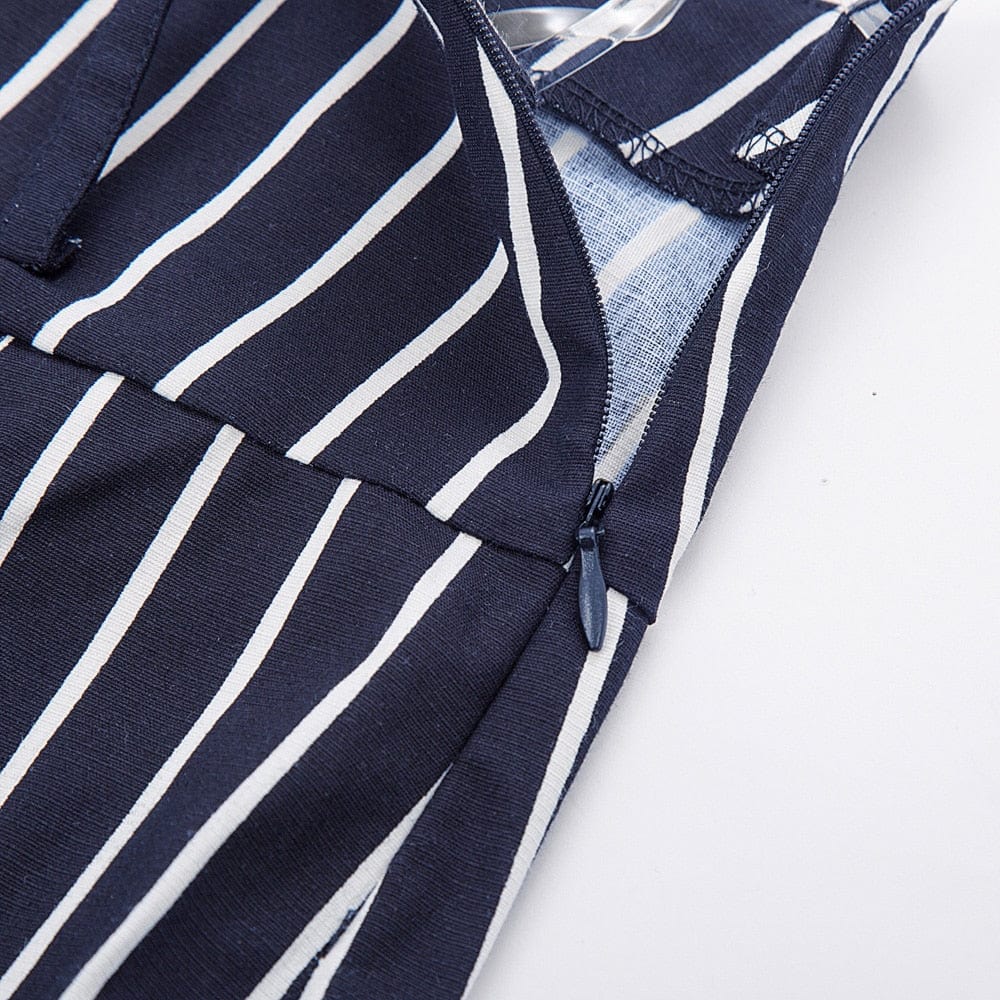 Cap Point Pinstripe High Waist Belt Hips-wrapped knee vintage Skirt