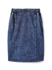 Cap Point Prisca Denim Spring Elastic Fashion Casual Knit Skirt
