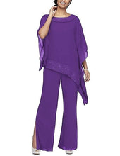 Load image into Gallery viewer, Cap Point Purple / 2 3-Piece Mom Set Plus Size Mother Of The Bride Dress
