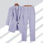 Cap Point purple 2pcs set / 4XL 80-90KG Altesse Wide Leg Pants Two Piece Elegant Jacket Blazer