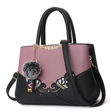 Load image into Gallery viewer, Cap Point purple 3 / One size Denise Leather Embroidered Messenger Tote Bag
