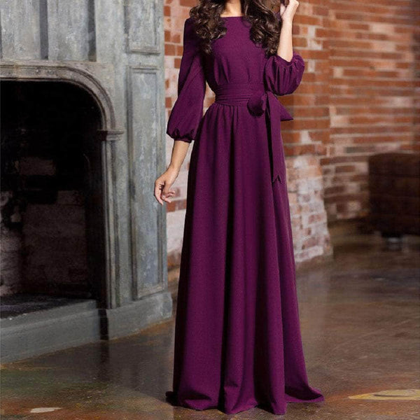 Cap Point Purple / 3XL Rachel solid evening dress