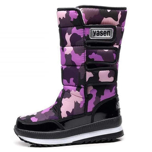 Cap Point Purple / 6 Men's non-slip furry snow boots