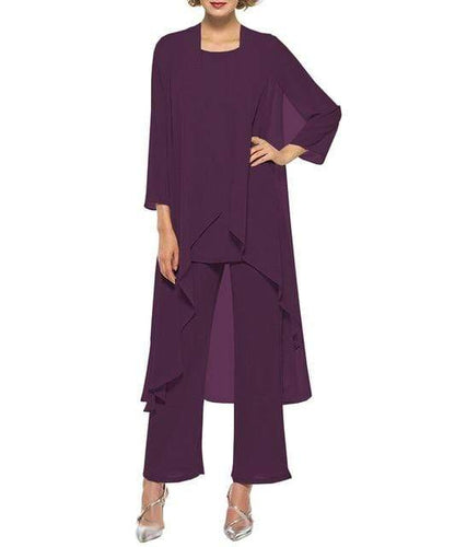 Cap Point Purple / 8 3 Pieces Mother of the Bride Champagne Wedding Party Dress