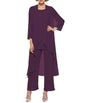 Cap Point Purple / 8 3 Pieces Mother of the Bride Champagne Wedding Party Dress