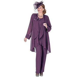 Cap Point Purple / 8 Elegant 3 Pieces Proud Mother The Bride Pant Suit