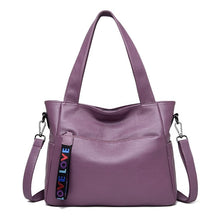 Load image into Gallery viewer, Cap Point Purple Catherine Genuine Brand Ladies Soft Leather Shoulder Handbag
