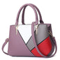Cap Point purple European Designer Shoulder Stitching solid color PU Leather Handbag