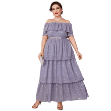 Load image into Gallery viewer, Cap Point Purple / L Marianne Plus Size Long Chic Elegant Evening Party Festival Dress
