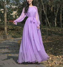 Load image into Gallery viewer, Cap Point Purple / M Ariana Chiffon High Quality Beach Maxi Dress
