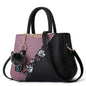 Cap Point Purple / One size Denise Leather Embroidered Messenger Tote Bag