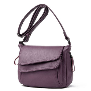 Cap Point Purple / One size Denise Soft Leather Shoulder Crossbody Luxury Purse Handbag