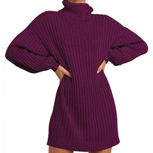 Load image into Gallery viewer, Cap Point Purple red / S Jennifer Turtleneck Sweater Dress
