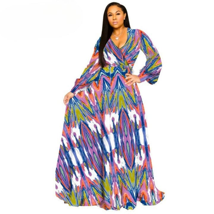 Cap Point Purple / S Beatrice Printed Chiffon Summer Dress