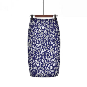Cap Point Purple / S Belline High Waist Big Flower Pencil Bodycon Midi Skirt