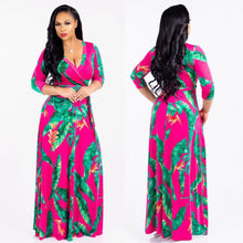 Load image into Gallery viewer, Cap Point Purple / S Benita Sexy Bohemian Splicing Floral Print Sleeve Maxi Bodycon Dress
