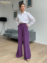 Load image into Gallery viewer, Cap Point Purple / S Fashion Wide Leg High Waisted Casual Pants
