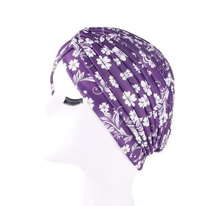 Cap Point Purple Trendy printed hijab bonnet