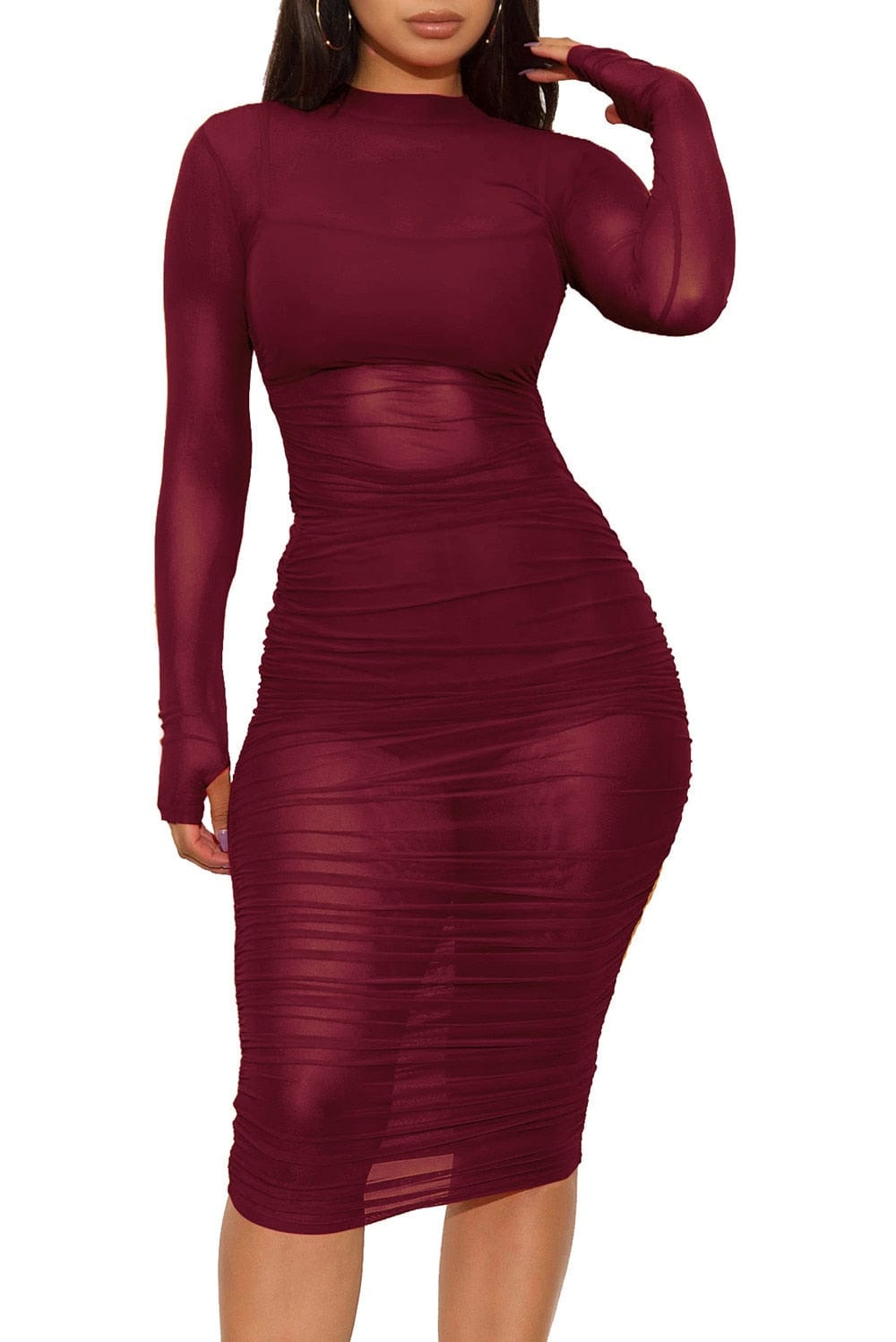Cap Point Raissa See Through Mesh Short Mini Dress