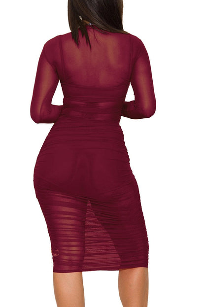 Cap Point Raissa See Through Mesh Short Mini Dress