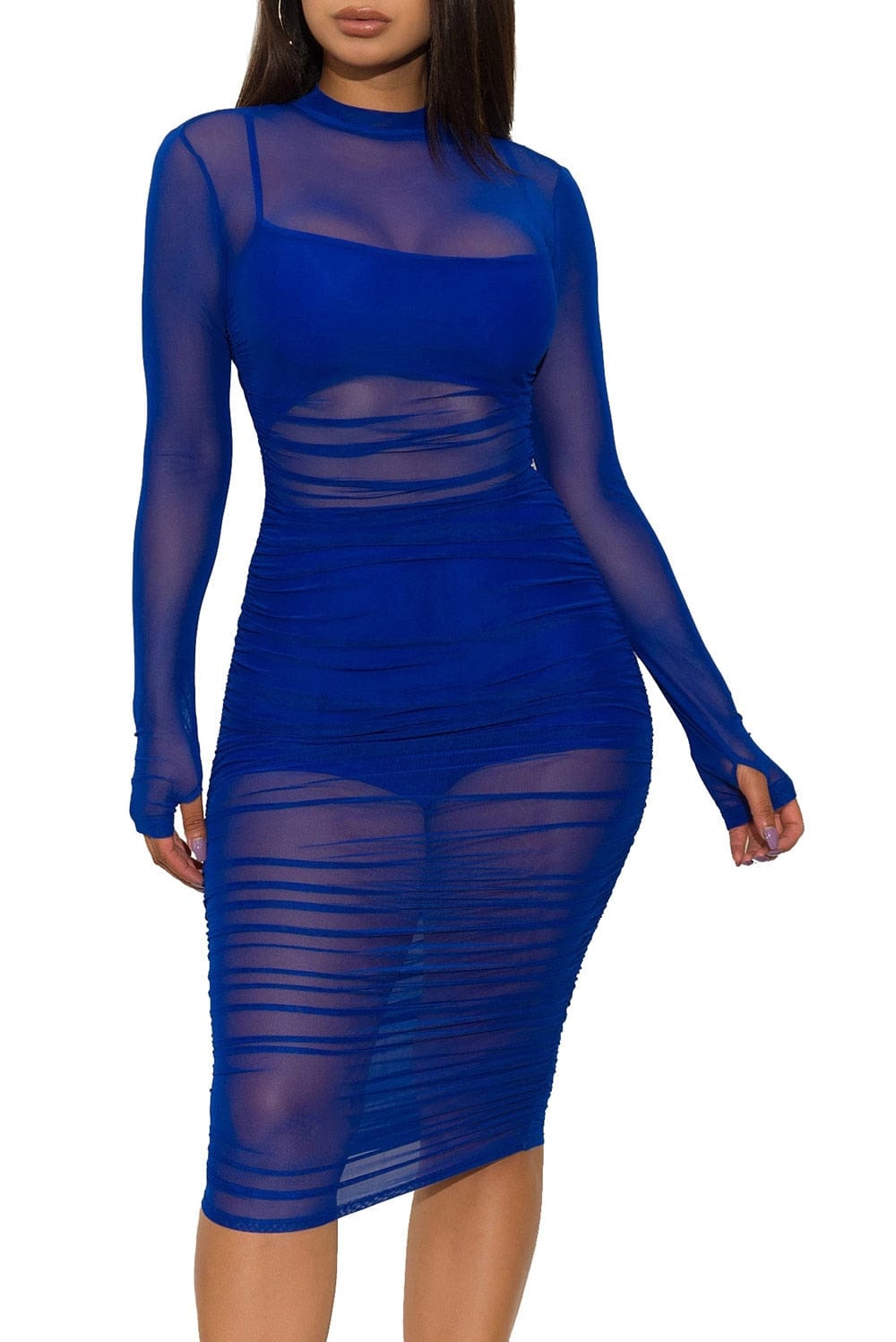 Cap Point Raissa See Through Mesh Short Mini Dress