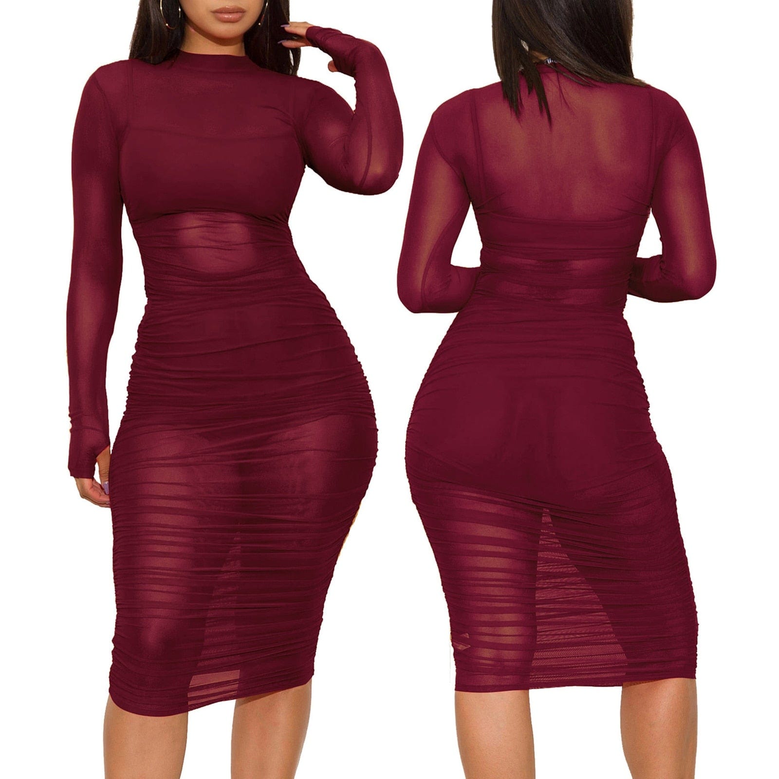 Cap Point Raissa See Through Mesh Short Mini Dress