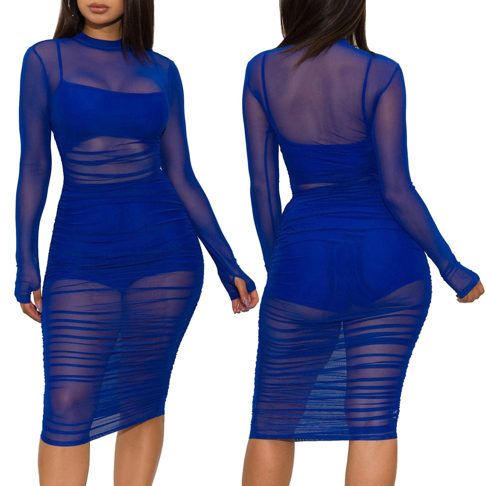Cap Point Raissa See Through Mesh Short Mini Dress