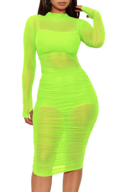Cap Point Raissa See Through Mesh Short Mini Dress