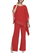 Load image into Gallery viewer, Cap Point Red / 2 3-Piece Mom Set Plus Size Mother Of The Bride Dress
