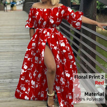 Load image into Gallery viewer, Cap Point Red 2 / S Carla Sexy Off Shoulder High Split Maxi Dress
