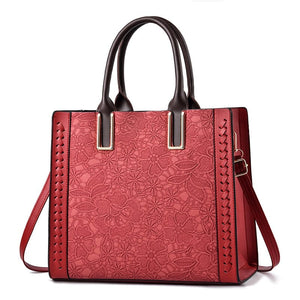 Cap Point Red / 33x14x28cm Denise High Quality Leather Trunk Shoulder Tote Bag