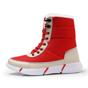 Cap Point Red / 4.5 Unisex Casual Waterproof Snow Boots With Fur Plush