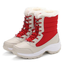 Load image into Gallery viewer, Cap Point Red / 4.5 Women Waterproof Snow Boots  With Thick Fur
