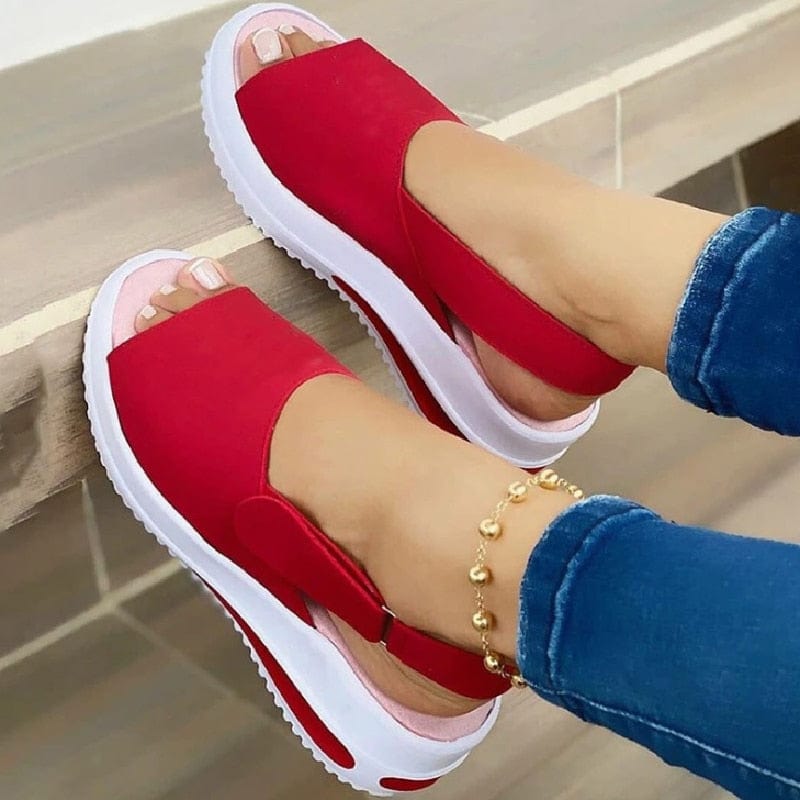 Cap Point Red / 4 Clayton Soft Wedge Platform Sport Sandals