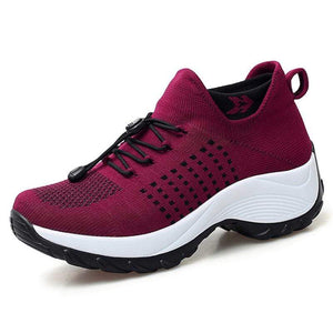 Cap Point Red / 5 Fashionable Women's Breathable Comfortable Nursing Sneakers
