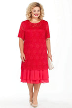 Load image into Gallery viewer, Cap Point Red / 16W On Point Lace Mother Of The Bride Dress

