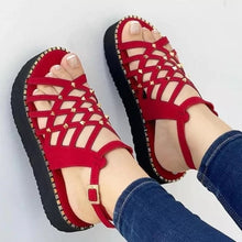 Load image into Gallery viewer, Cap Point Red / 6 Summer Casual Sports Platform Roman Sandals
