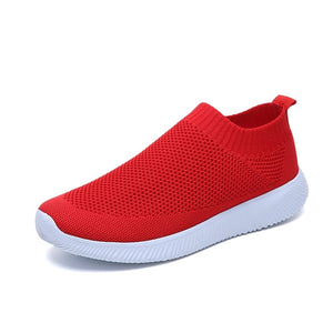 Cap Point Red / 7.5 Elegant Breathable Mesh Knit Sock Platform Sneakers